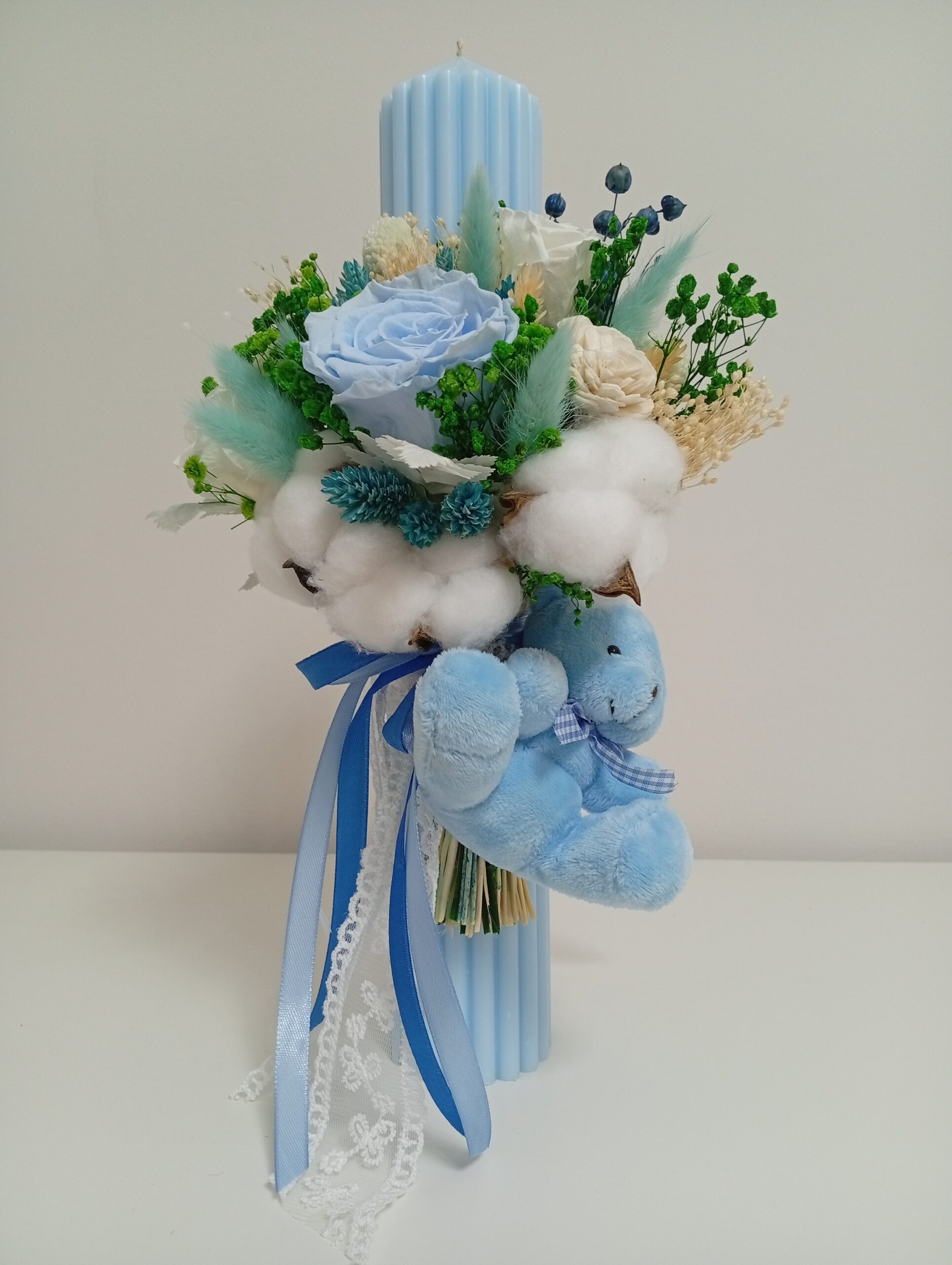 baby blue - lumanare botez