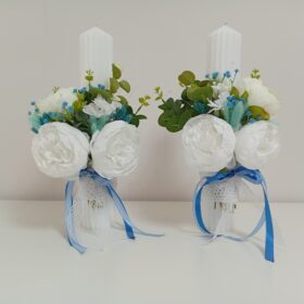 Lumânări blue - white